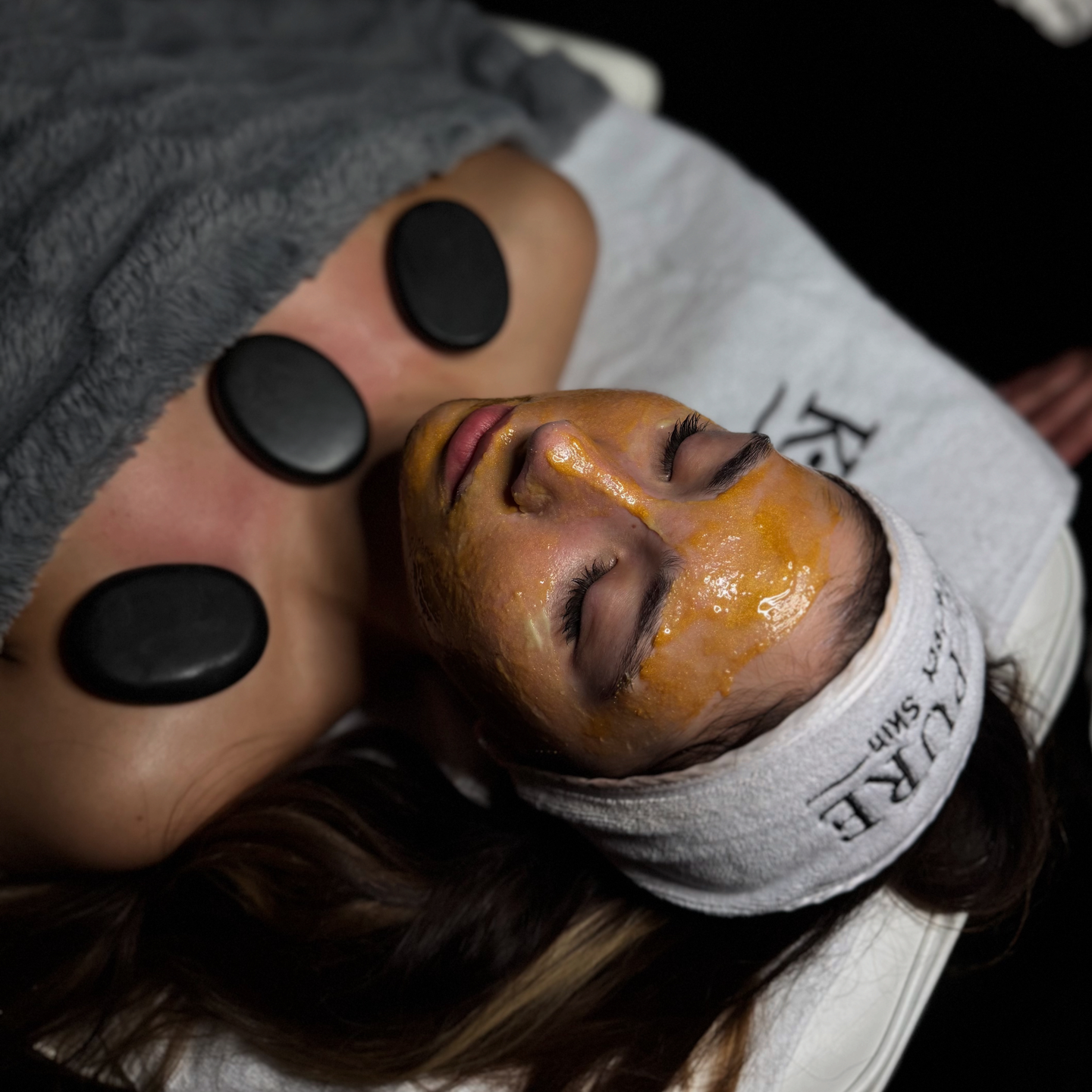 Clinical skincare treatment in progress